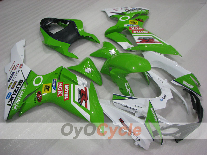 Injection Fairing kit for 11-26 GSX R600 - Green, White - MICHELIN, MOTUL #OYO87903215 Main image