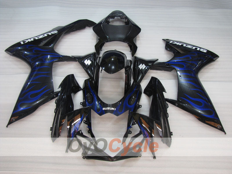 Injection Fairing kit for 11-26 GSX R750 - Blue, Black - Flame #OYO87903195