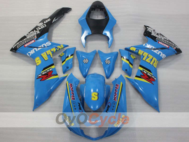 Injection Fairing kit for 11-26 GSX R600 - Blue, Black - Rizla+ #OYO87903218