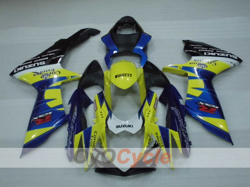 Injection Fairing kit for 11-26 GSX R600 - Yellow, Blue - Corona #OYO87903225