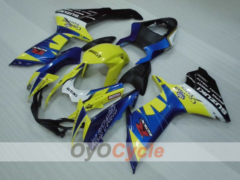 Injection Fairing kit for 11-26 GSX R600 - Yellow, Blue - Corona #OYO87903225