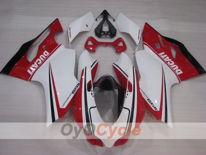 Injection Fairing kit for 11-14 Ducati 1199 - Red, White - Factory Style #OYO87903386