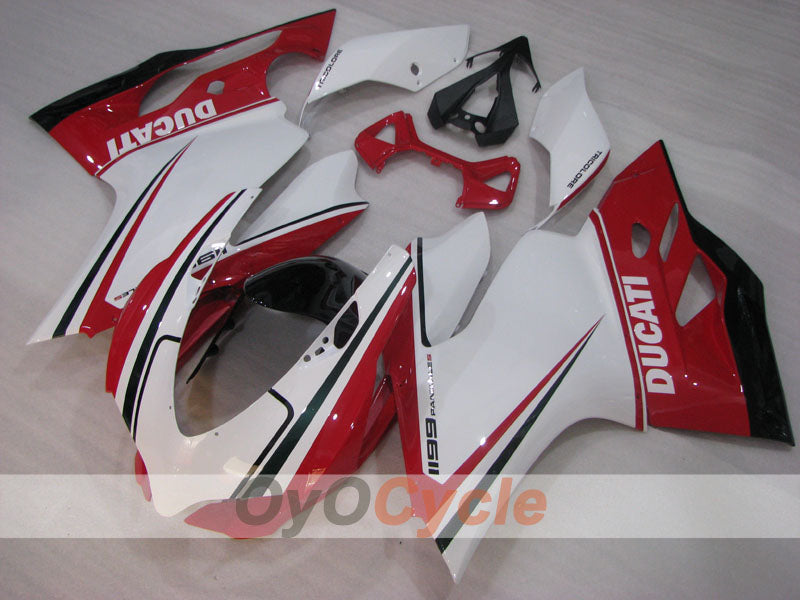 Injection Fairing kit for 11-14 Ducati 1199 - Red, White - Factory Style #OYO87903386