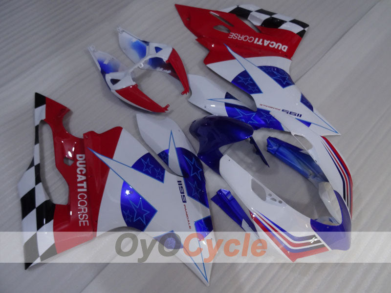 Injection Fairing kit for 11-14 Ducati 1199 - Red, White - Factory Style #OYO87903388 Main image