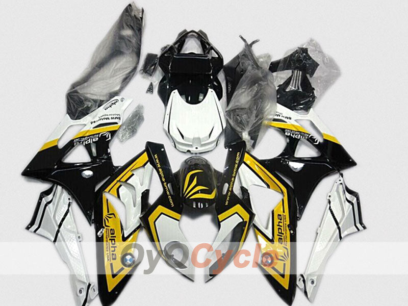 Injection Fairing kit for 09-14 BMW S1000RR - Yellow, White, Black - Alpha #OYO87904545 Main image