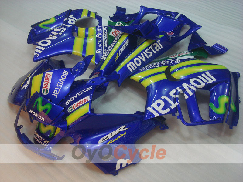 Injection Fairing kit for 97-98 CBR600F3 - Yellow, Blue - Castrol, Movistar #OYO87900071 Main image