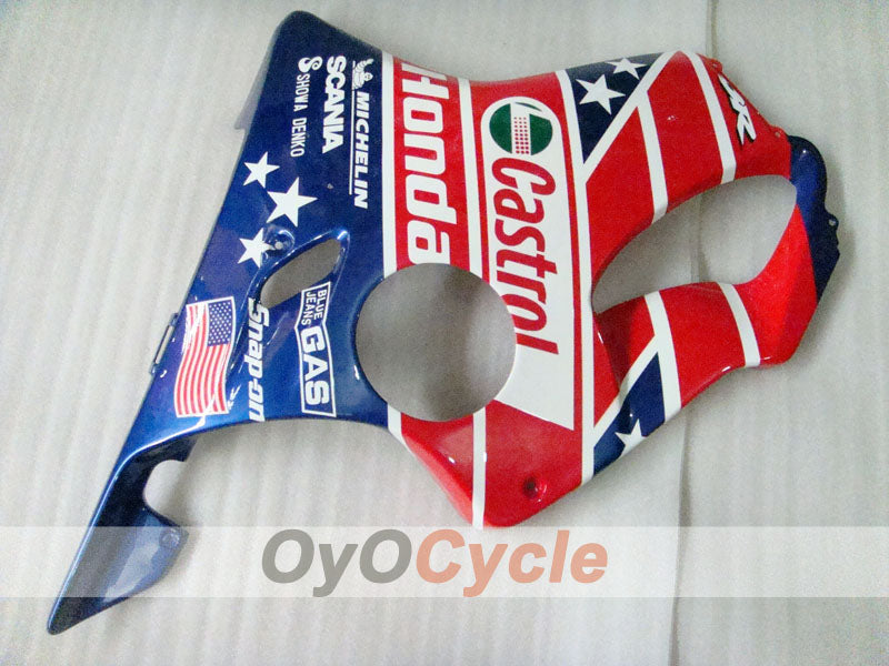 Injection Fairing kit for 99-00 CBR600F4 - Red, Blue - Castrol #OYO87900106