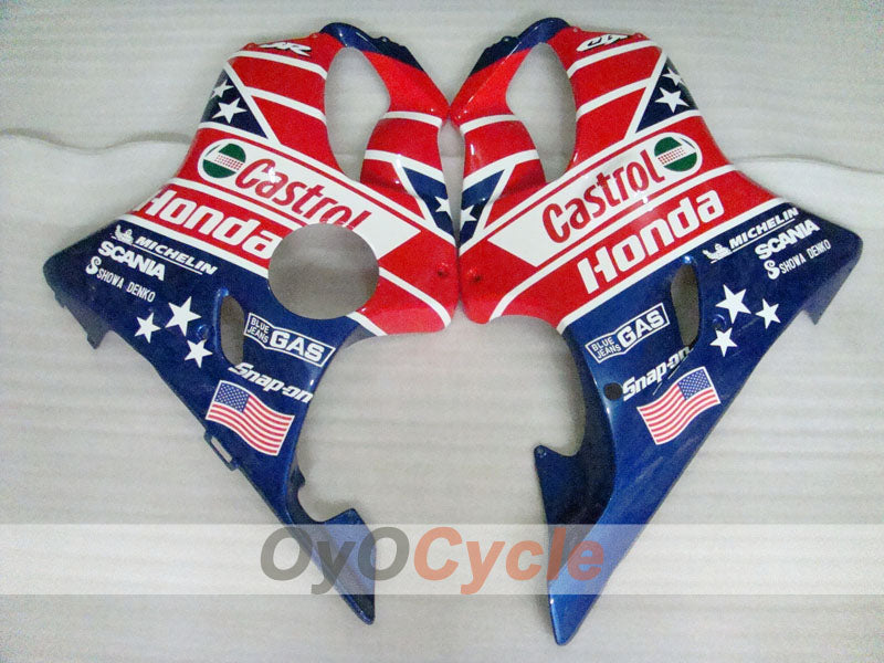 Injection Fairing kit for 99-00 CBR600F4 - Red, Blue - Castrol #OYO87900106