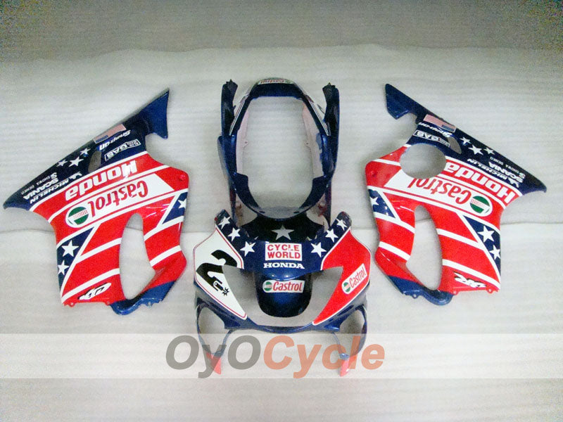 Injection Fairing kit for 99-00 CBR600F4 - Red, Blue - Castrol #OYO87900106 Secondary image