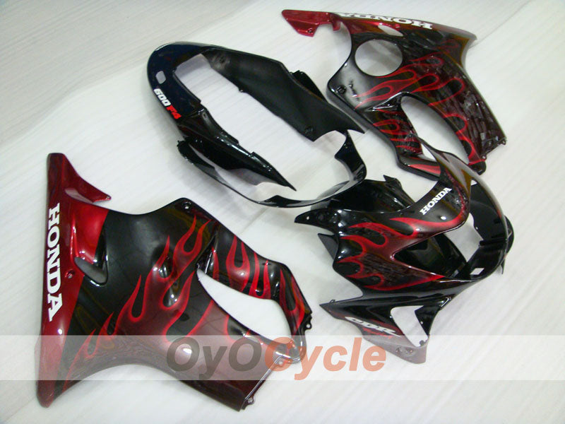 Injection Fairing kit for 99-00 CBR600F4 - Red, Black - Flame #OYO87900110