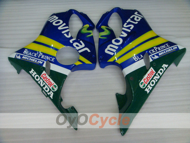 Injection Fairing kit for 99-00 CBR600F4 - Yellow, White - Castrol, Movistar #OYO87900116