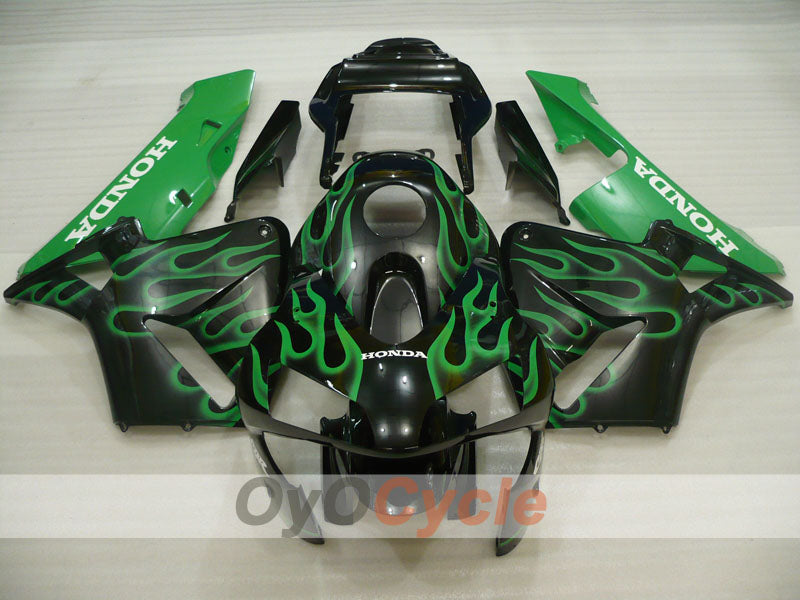 Injection Fairing kit for 03-04 CBR600RR - Green, Black - Flame #OYO87904889