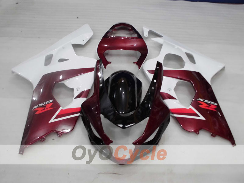 Injection Fairing kit for 04-05 GSXR600 - Red Wine Color, White - Factory Style #OYO87905238 Secondary image