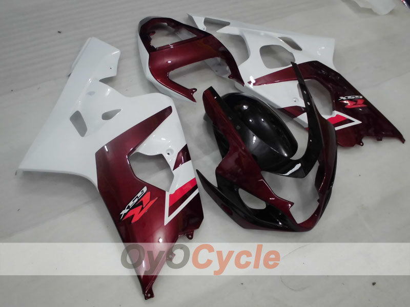 Injection Fairing kit for 04-05 GSX R750 - Red Wine Color, White - Factory Style #OYO87905275 Main image