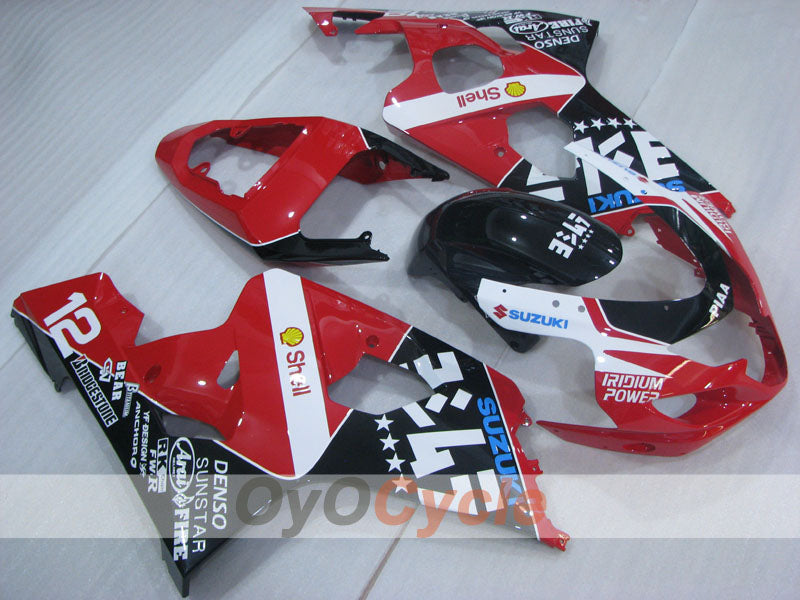 Injection Fairing kit for 04-05 GSXR600 - Red, Black - RK #OYO87905240 Main image