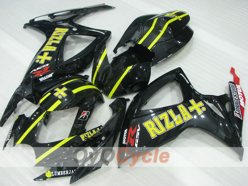 Injection Fairing kit for 06-07 GSX R600 - Yellow, Black - Rizla+ #OYO87905303