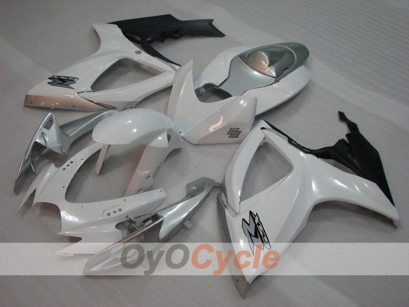 Injection Fairing kit for 06-07 GSX R600 - White, Silver - Factory Style #OYO87905308 Main image