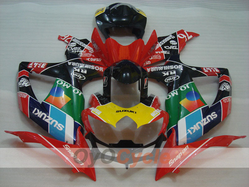 Injection Fairing kit for 08-10 GSX R750 - Red, Black - RK #OYO87905421