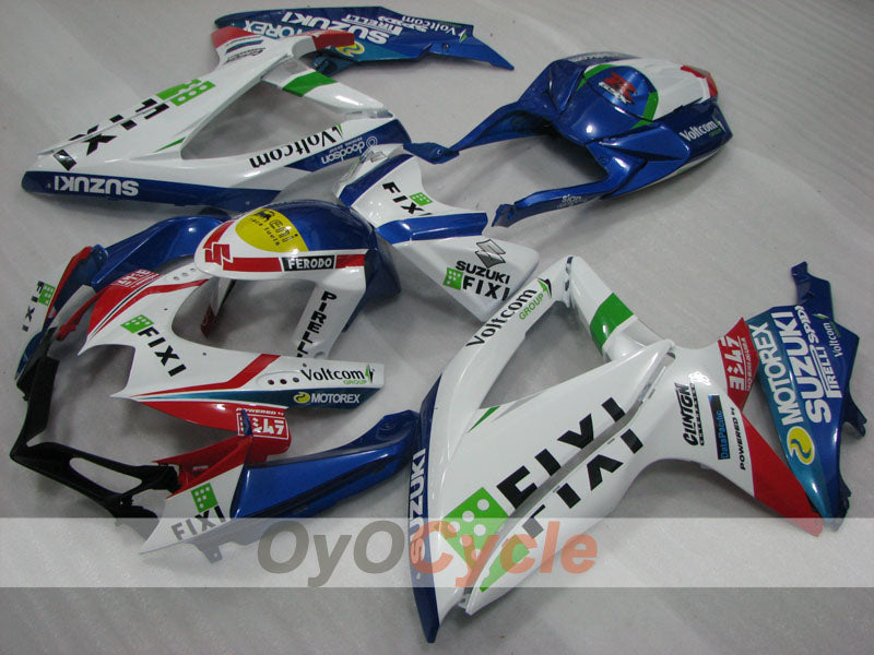 Injection Fairing kit for 08-10 GSX R750 - Blue, White - FIXI #OYO87905422 Main image