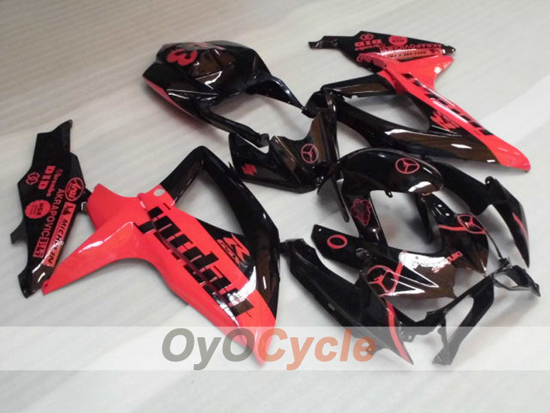 Injection Fairing kit for 08-10 GSX R600 - Black, Pink - Jordan #OYO87905383
