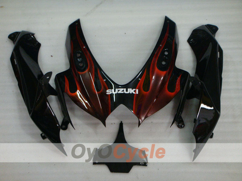 Injection Fairing kit for 08-10 GSX R750 - Red, Black - Flame #OYO87905428
