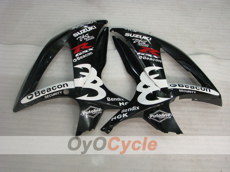 Injection Fairing kit for 08-10 GSX R750 - White, Black - Beacon #OYO87905432