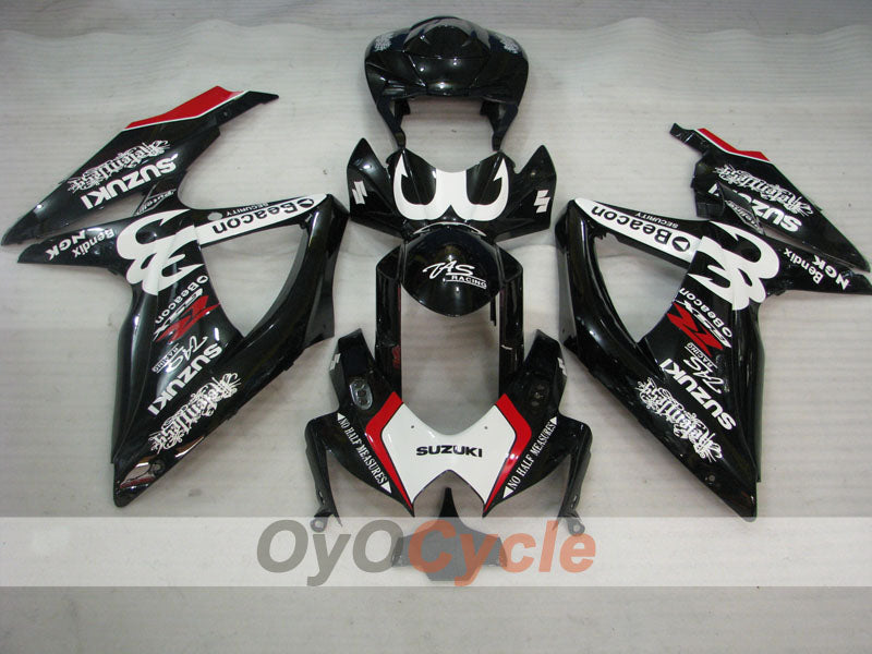 Injection Fairing kit for 08-10 GSX R750 - White, Black - Beacon #OYO87905432