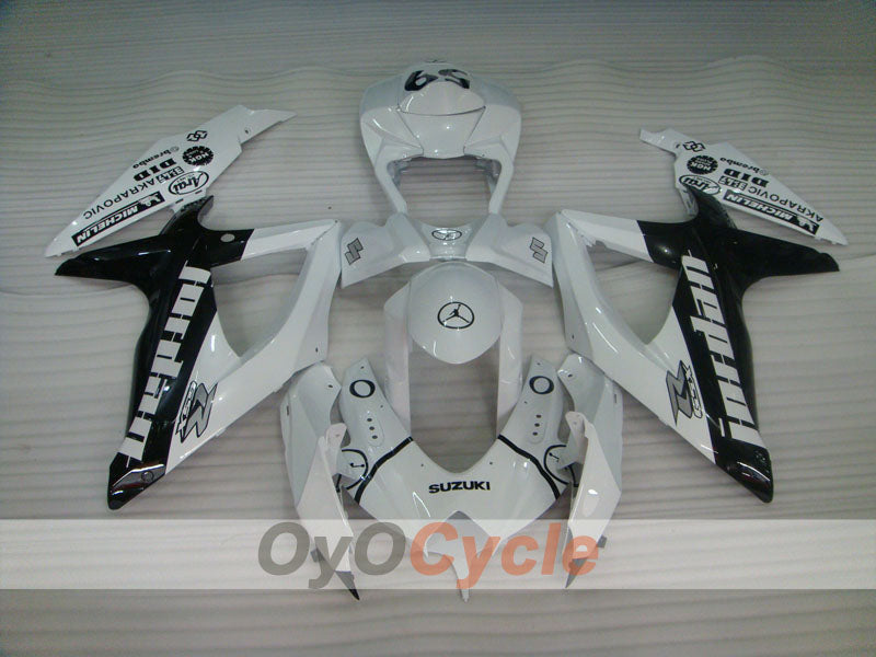 Injection Fairing kit for 08-10 GSX R750 - White, Black - Jordan #OYO87905433