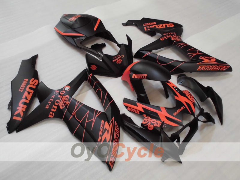 Injection Fairing kit for 08-10 GSX R600 - Orange, Black, Matte - Corona #OYO87905391 Secondary image