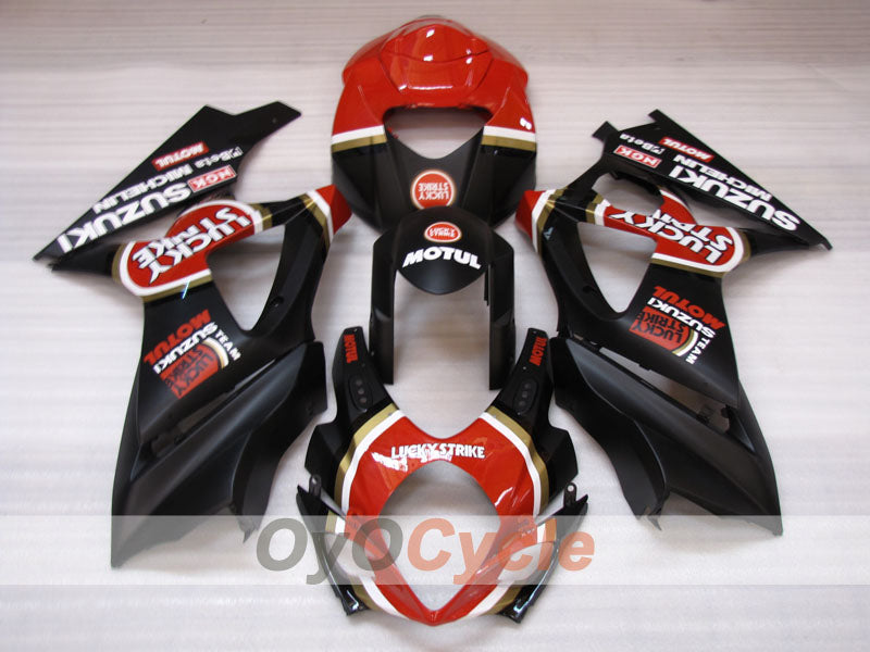 Injection Fairing kit for 07-08 GSX R1000 - Red, Black - Lucky Strike #OYO87905519 Main image