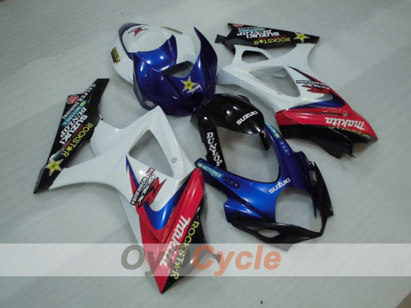 Injection Fairing kit for 07-08 GSX R1000 - Blue, White - Rockstar #OYO87905520