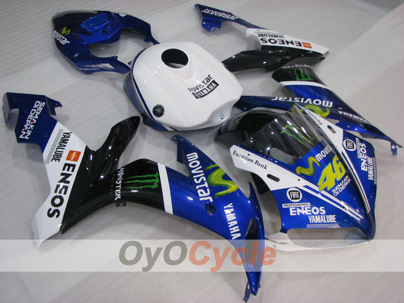 Injection Fairing kit for 04-06 YZF-R1 - Blue, White, Black - Monster #OYO87905668