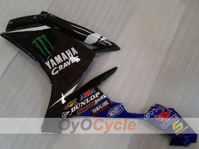 Injection Fairing kit for 07-08 YZF-R1 - Blue, White, Black - Monster #OYO87905681