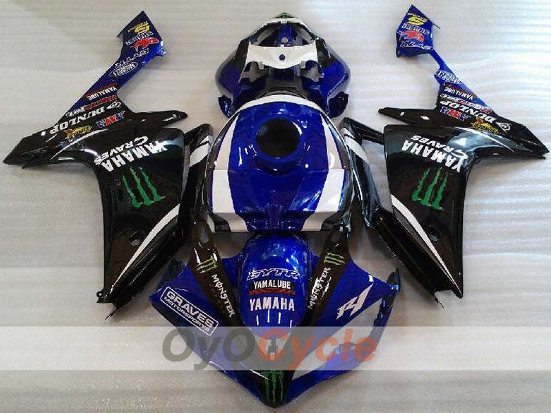 Injection Fairing kit for 07-08 YZF-R1 - Blue, White, Black - Monster #OYO87905681 Secondary image
