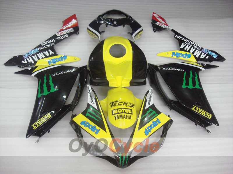 Injection Fairing kit for 07-08 YZF-R1 - Yellow, Black - Monster #OYO87905682