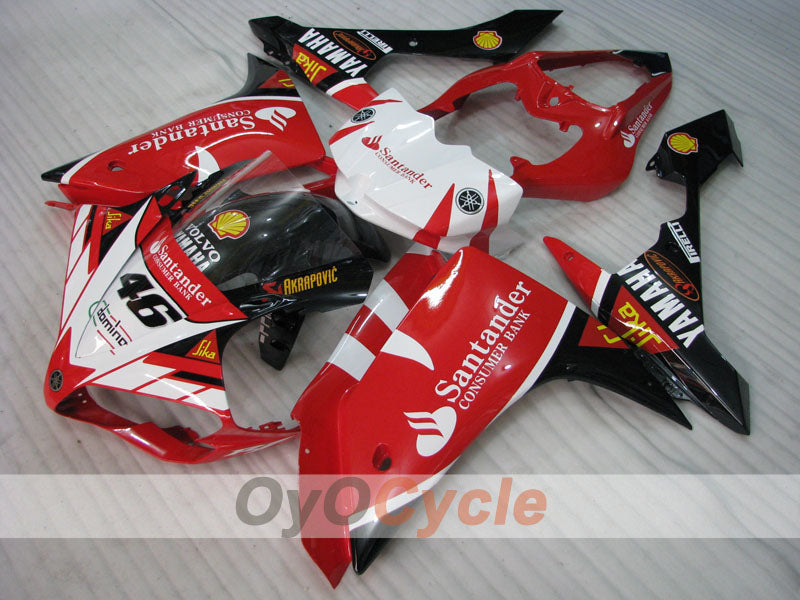 Injection Fairing kit for 07-08 YZF-R1 - Red, White - Santander #OYO87905704