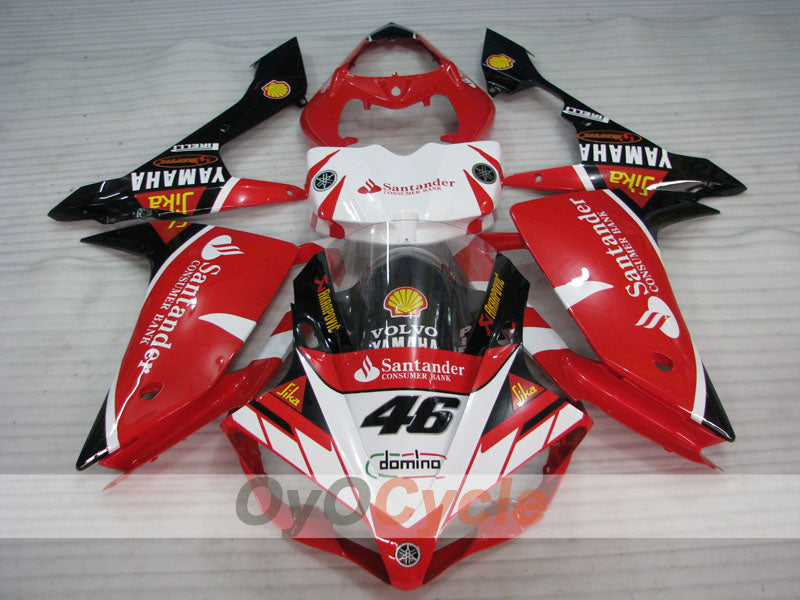 Injection Fairing kit for 07-08 YZF-R1 - Red, White - Santander #OYO87905704