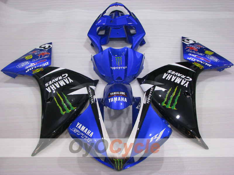 Injection Fairing kit for 09-11 YZF-R1 - Blue, Black - Monster #OYO87905708