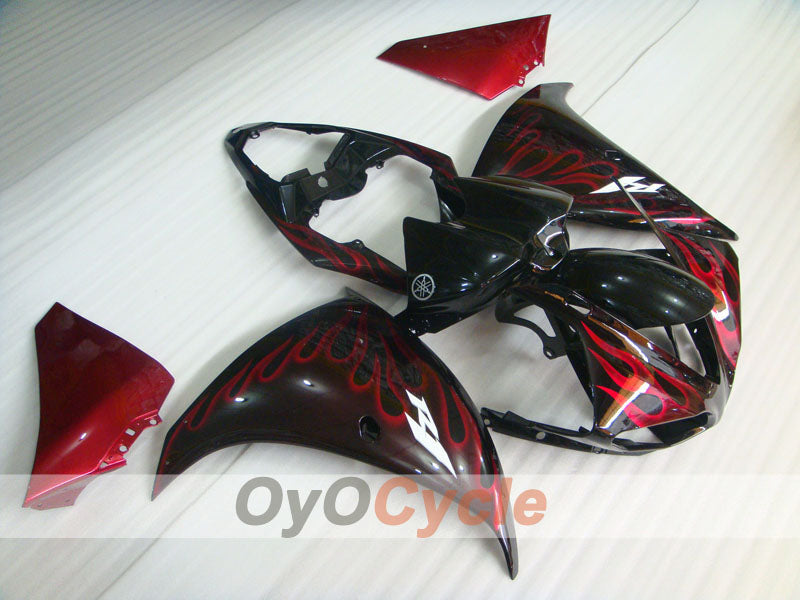 Injection Fairing kit for 09-11 YZF-R1 - Red, Black - Flame #OYO87905723