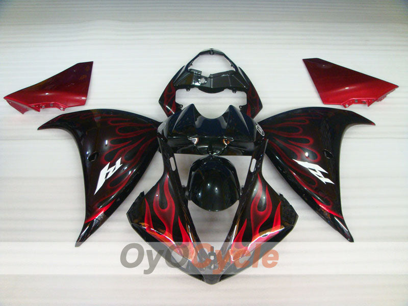 Injection Fairing kit for 09-11 YZF-R1 - Red, Black - Flame #OYO87905723
