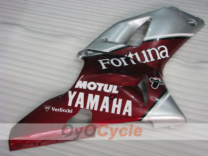Injection Fairing kit for 00-01 YZF-R1 - Red, Silver - Fortuna #OYO87905742