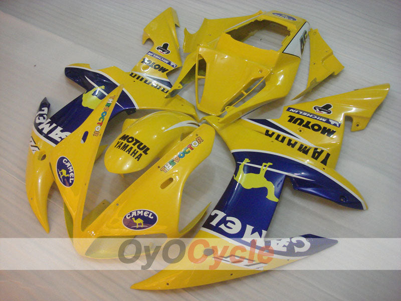 Injection Fairing kit for 02-03 YZF-R1 - Yellow, Blue - Camel, MOTUL #OYO87905764 Main image