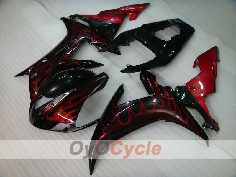 Injection Fairing kit for 02-03 YZF-R1 - Red, Black - Flame #OYO87905765