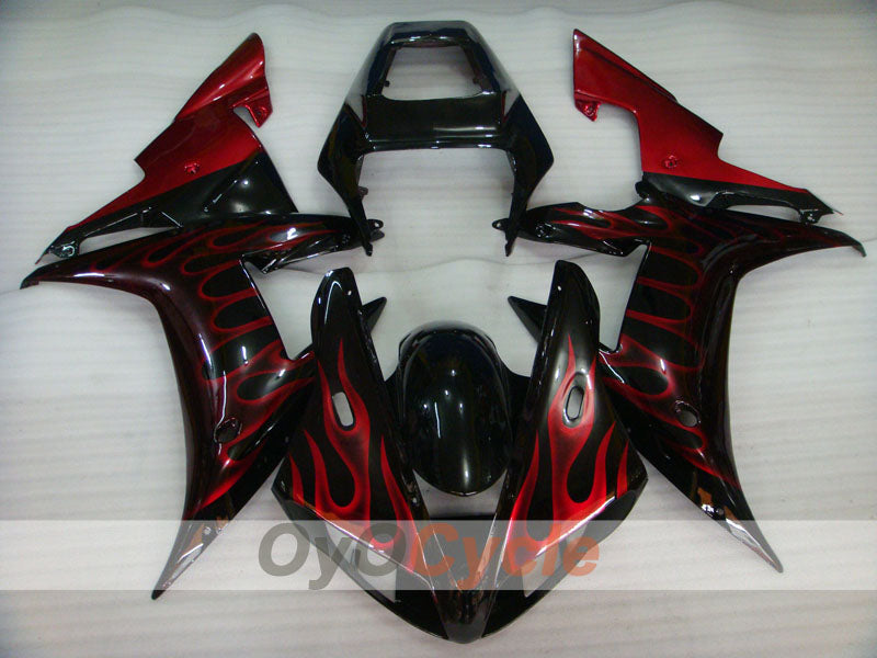 Injection Fairing kit for 02-03 YZF-R1 - Red, Black - Flame #OYO87905765