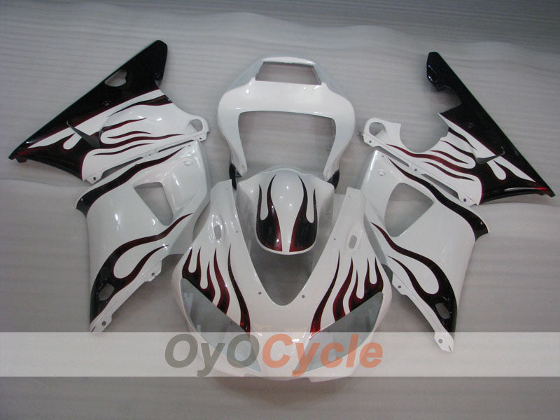 Injection Fairing kit for 98-99 YZF-R1 - White, Black - Flame #OYO87905779 Secondary image