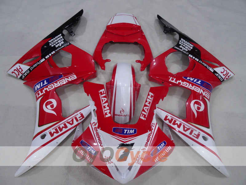 Injection Fairing kit for 03-04 YZF-R6 - Red, White - FIAMM #OYO87905789