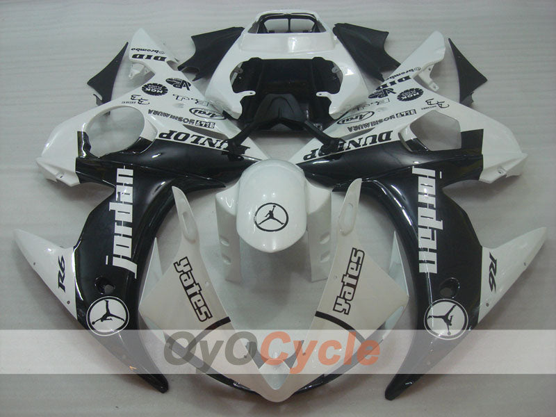 Injection Fairing kit for 05 YZF-R6 - White, Black - Jordan #OYO87905838 Secondary image