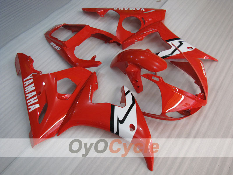 Injection Fairing kit for 03-04 YZF-R6 - Red, White - Factory Style #OYO87905802 Main image