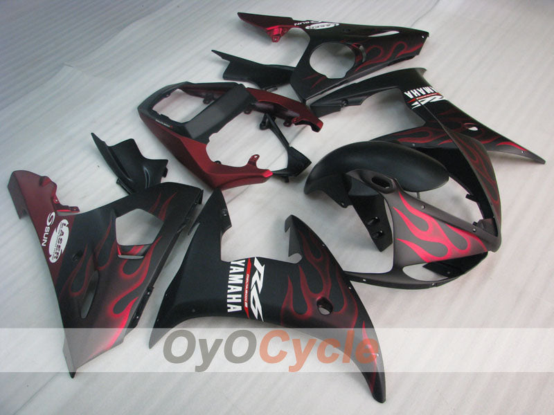 Injection Fairing kit for 05 YZF-R6 - Red, Black, Matte - Flame #OYO87905856