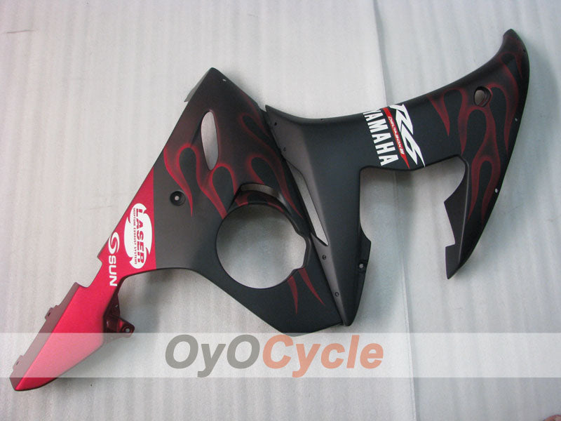 Injection Fairing kit for 03-04 YZF-R6 - Red, Black, Matte - Flame #OYO87905812